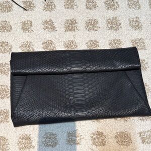 Black envelope Clutch Bag with crossbody chain